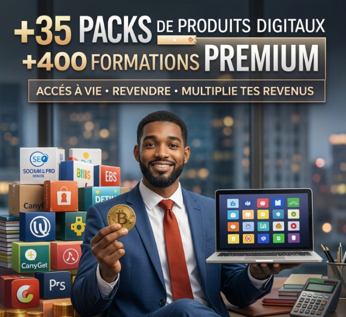 +35 Packs de produits digitaux et 400 formations